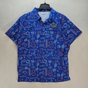 COLUMBIA PFT MEN'S MEDIUM FLORIDA GATORS FISHING SHIRT TIDE COLLEGIATE NWOT